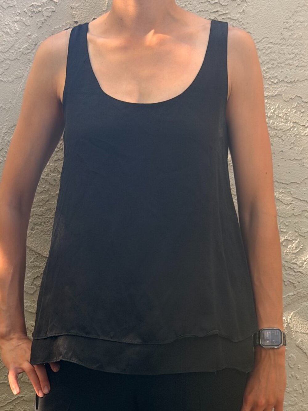 ZOA Black Silk Tank Top